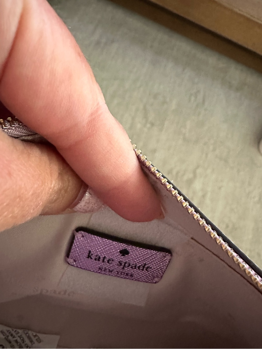Lavender Kate Spade Shimmer Crossbody Bag with Gold Accent - Picture 9 of 9